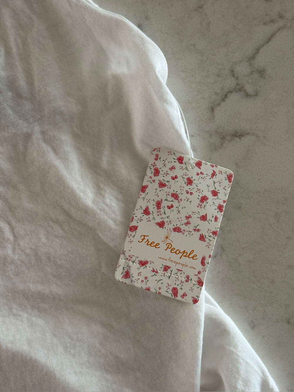 Free People Tank Top - White with Gray Straps NWT - Picture 4 of 6